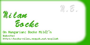 milan bocke business card